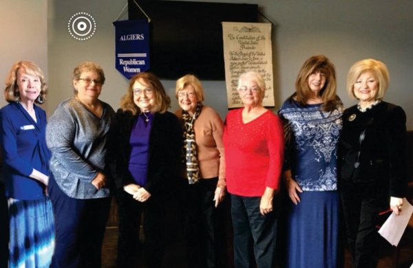 Title: 2018 January Installation of Officers
Club: Algiers RW
Description: ARW wishes to thank Gena Gore, LFRW President, for visiting our meeting and installing our new officers for 2018. New Officers from left: Cathy White Corresponding Secretary along with Donna St Louis (not pictured) Ann Marks Treasurer Marilyn Bernard Recording Secretary Joyce Rice Second Vice President Beverly Langridge First Vice President Rose Marie Meehan President Gena Gore LFRW President
