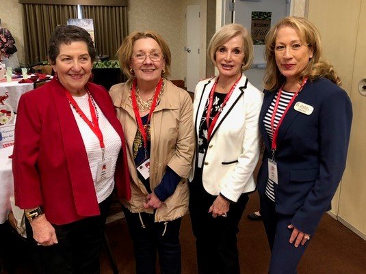 Title: 2018 Spring Board Meeting
Club: Acadiana RW
Description: Mary Landry, President of Jeff Davis RW; Pat Soulier, President of Acadiana Republican Women; Sister Fontenot, President of Southwest Louisiana RW and Roby Dyer, Region 3 Vice President