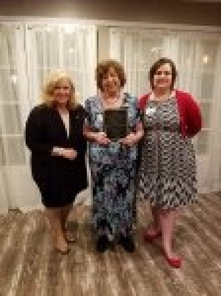Title: 2018 Volunteer of the year award
Club: Slidell RWC
Description: Tiffany Parker President, Karen Fandal 2018 Volunteer of the Year and Peggy Seeley, 2017 Recipient