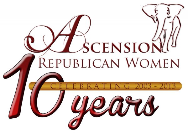 
Title: Ascension Republican Women's 10th Anniversary
Club: Ascension RW
Description: Graphic Designed by Renee LaBauve
