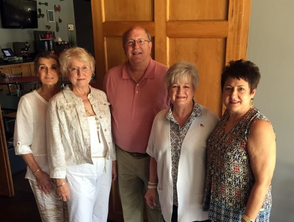 Title: August Ascension GOP Roundtable
Club: Ascension RW
Description: Ascension GOP Roundtable on 8'17'17 at Galvez Seafood. From Left: Darcy Rizzo, Stacey Cooper, Jim LeBlanc, Gina McBride and JoAnn Tubre