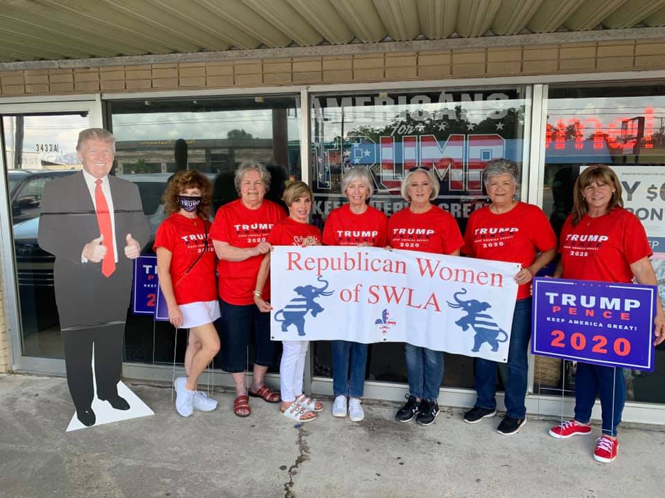 Preparations being made to officially open the TRUMP HDQTRS.located at 3433A Ryan St. next to Pelican Finance, on  Sat., August 1.
We will have Trump yard signs, jewelry, tees, hats, etc!!!